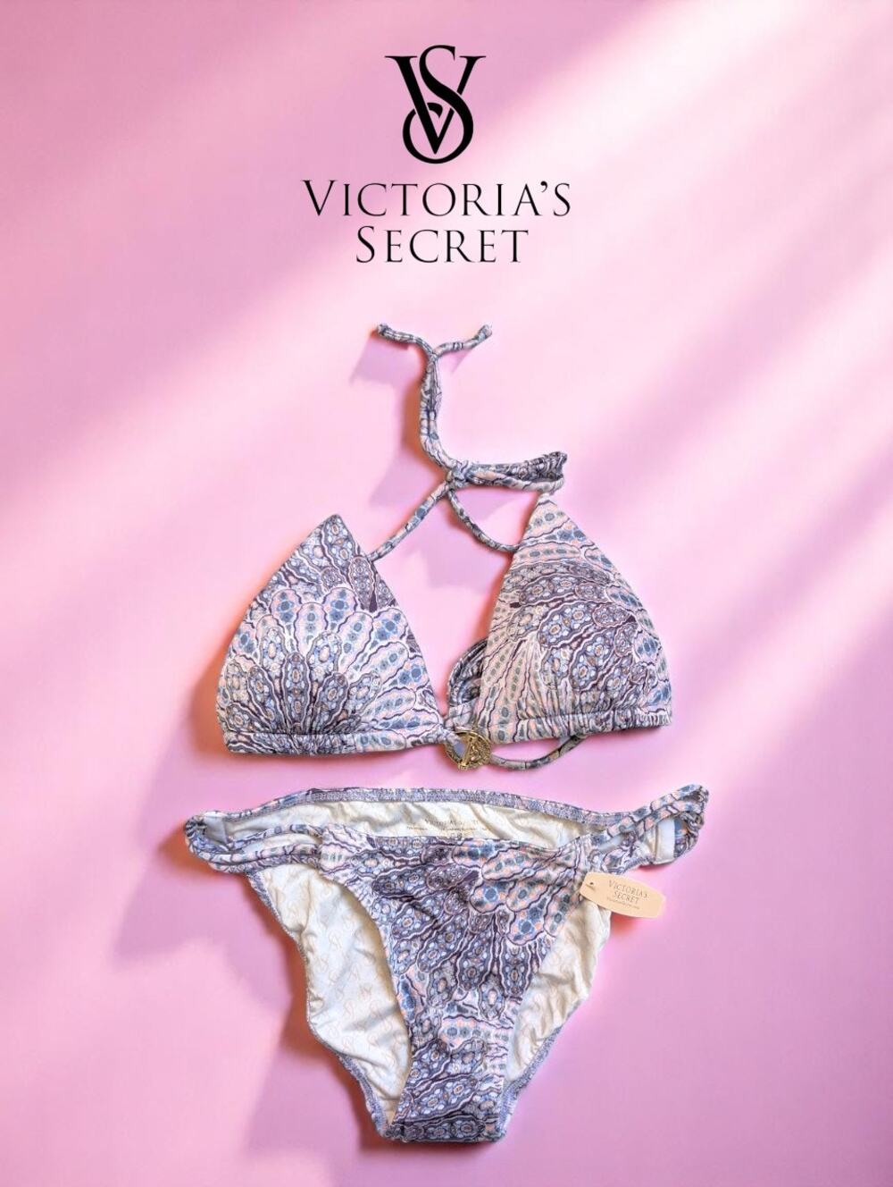 NWT Victoria’s Secret Bikini Set - Size S - Lavender Lace Print Triangle Bikini
